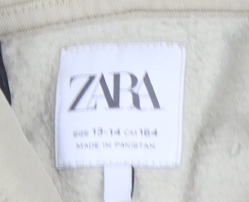 Zara Boys Beige Nirvana Pullover Hoodie 13-14 Years Cotton Blend Graphic