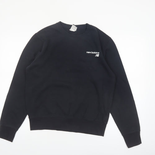 New Balance Men's Black Small Crew Neck Fleece Sweatshirt