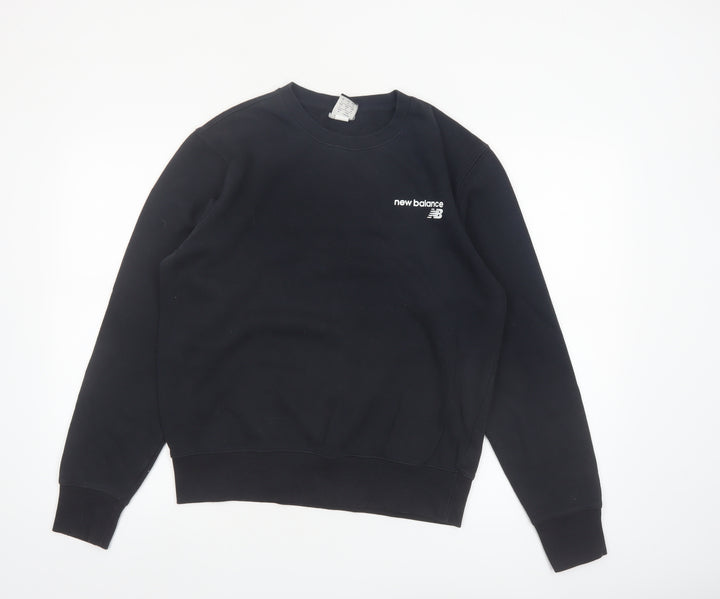 New Balance Men's Black Small Crew Neck Fleece Sweatshirt