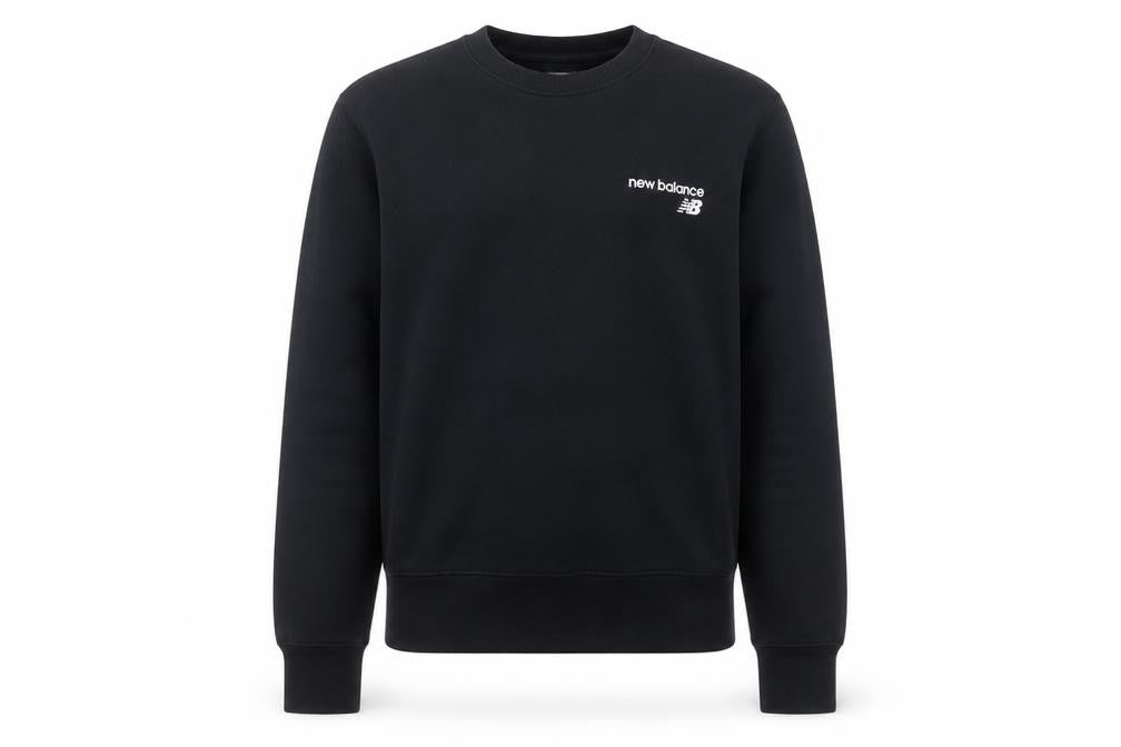 New Balance Men's Black Small Crew Neck Fleece Sweatshirt