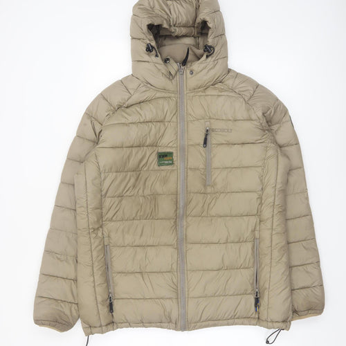 Cobolt of Sweden Men's Beige Puffer Jacket XXL Hooded Polyester
