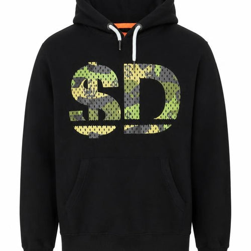 Superdry Men's Black Pullover Hoodie S Logo Print Long Sleeve
