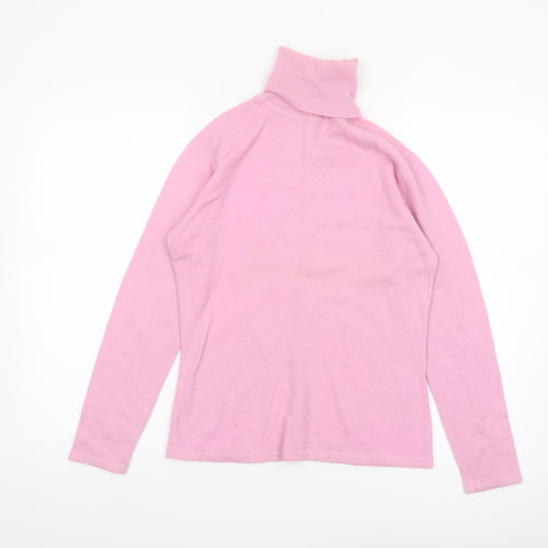 Mypashmina Women Pink 100% Cashmere Roll Neck Jumper M