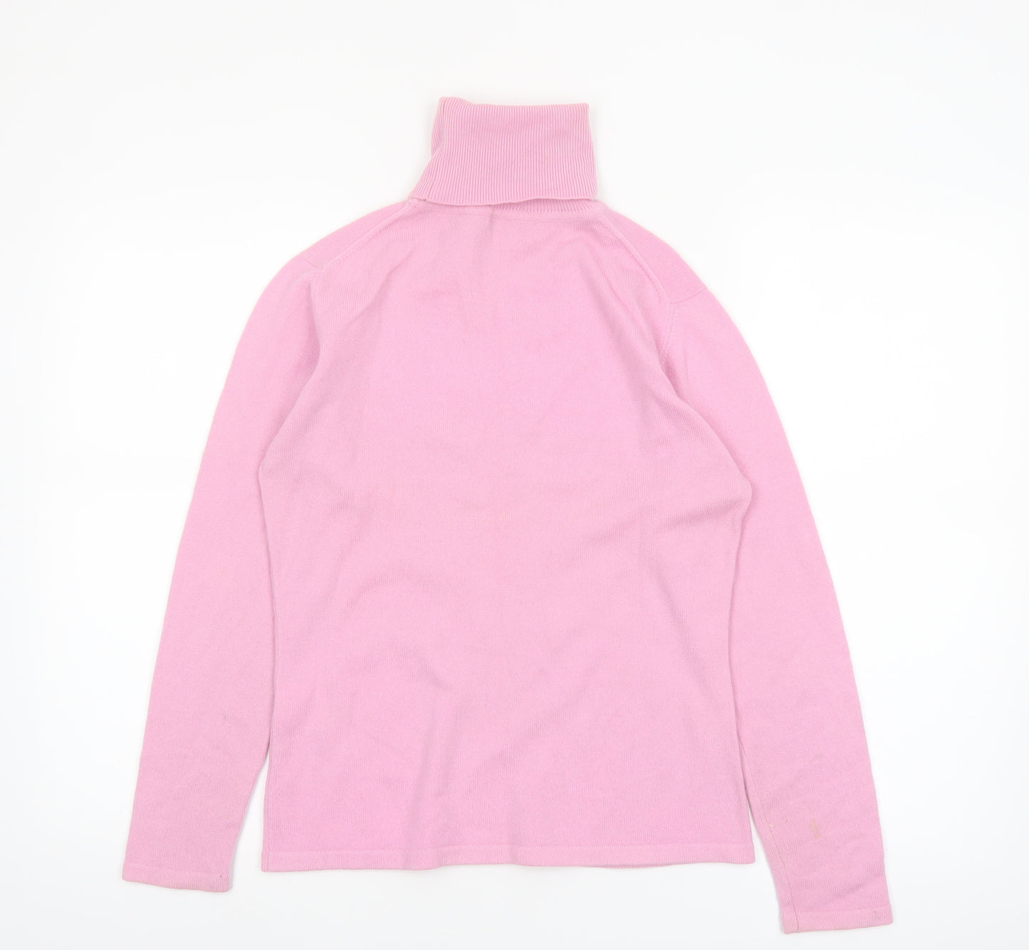 Mypashmina Women Pink 100% Cashmere Roll Neck Jumper M