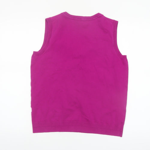 Boden Women Pink Sleeveless V-Neck Cotton Knit Vest Jumper Size M