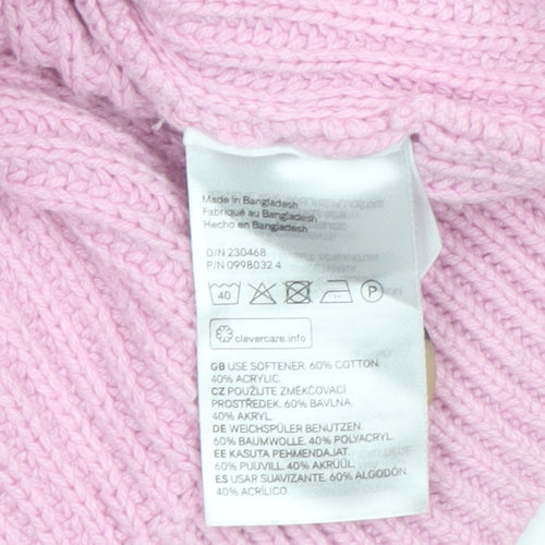 H&M Women’s Pink V-Neck Button Chunky Knit Cardigan Size 10