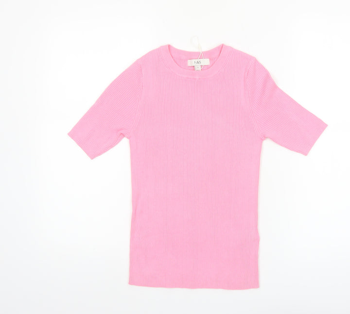 Marks and Spencer Women’s Pink Short Sleeve Knit Pullover Jumper Size S