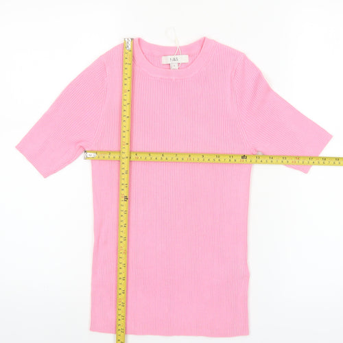 Marks and Spencer Women’s Pink Short Sleeve Knit Pullover Jumper Size S