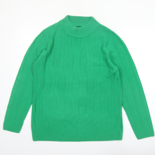 Anna Rose Women's Green Mock Neck Long Sleeve Acrylic Jumper XL
