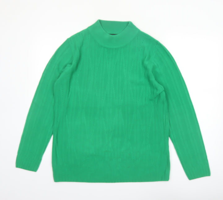 Anna Rose Women's Green Mock Neck Long Sleeve Acrylic Jumper XL