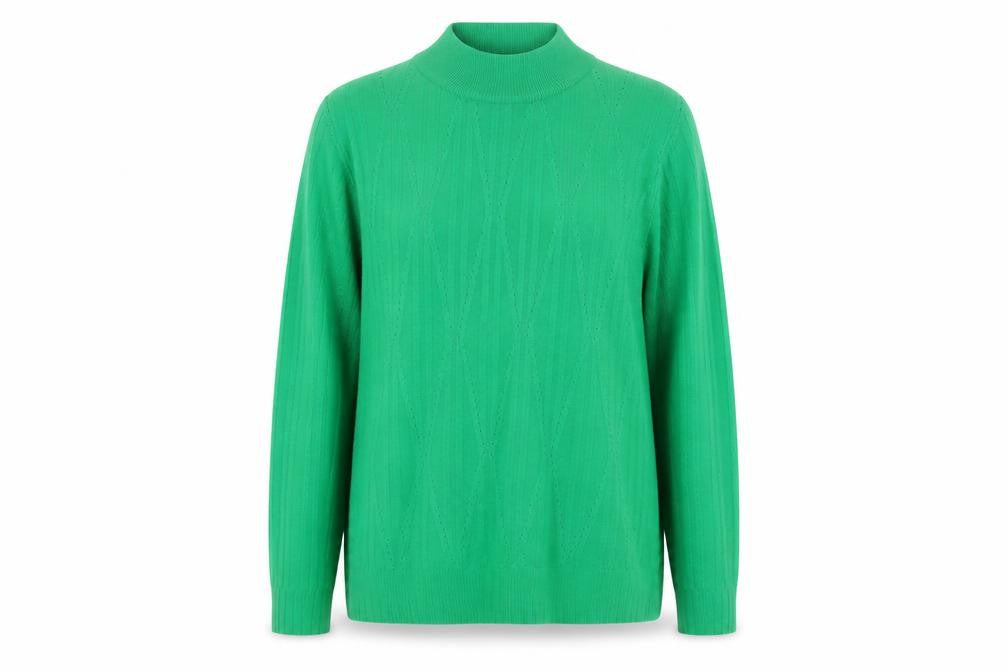 Anna Rose Women's Green Mock Neck Long Sleeve Acrylic Jumper XL
