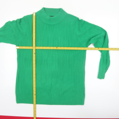 Anna Rose Women's Green Mock Neck Long Sleeve Acrylic Jumper XL