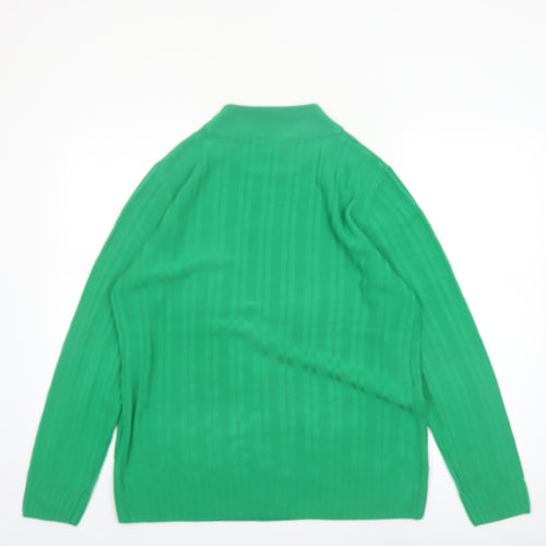 Anna Rose Women's Green Mock Neck Long Sleeve Acrylic Jumper XL