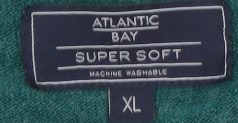 Atlantic Bay Men's Green V-Neck Sleeveless Knit Jumper Vest XL