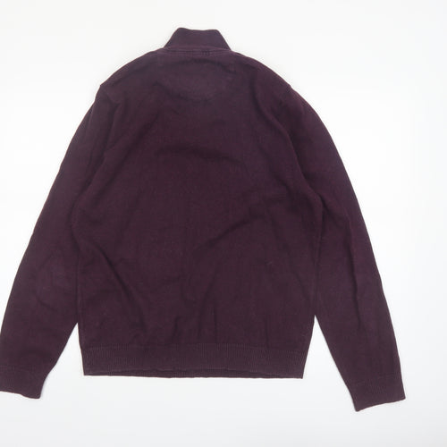 Fat Face Men’s Purple Cotton Wool 1/2 Zip Jumper M Regular