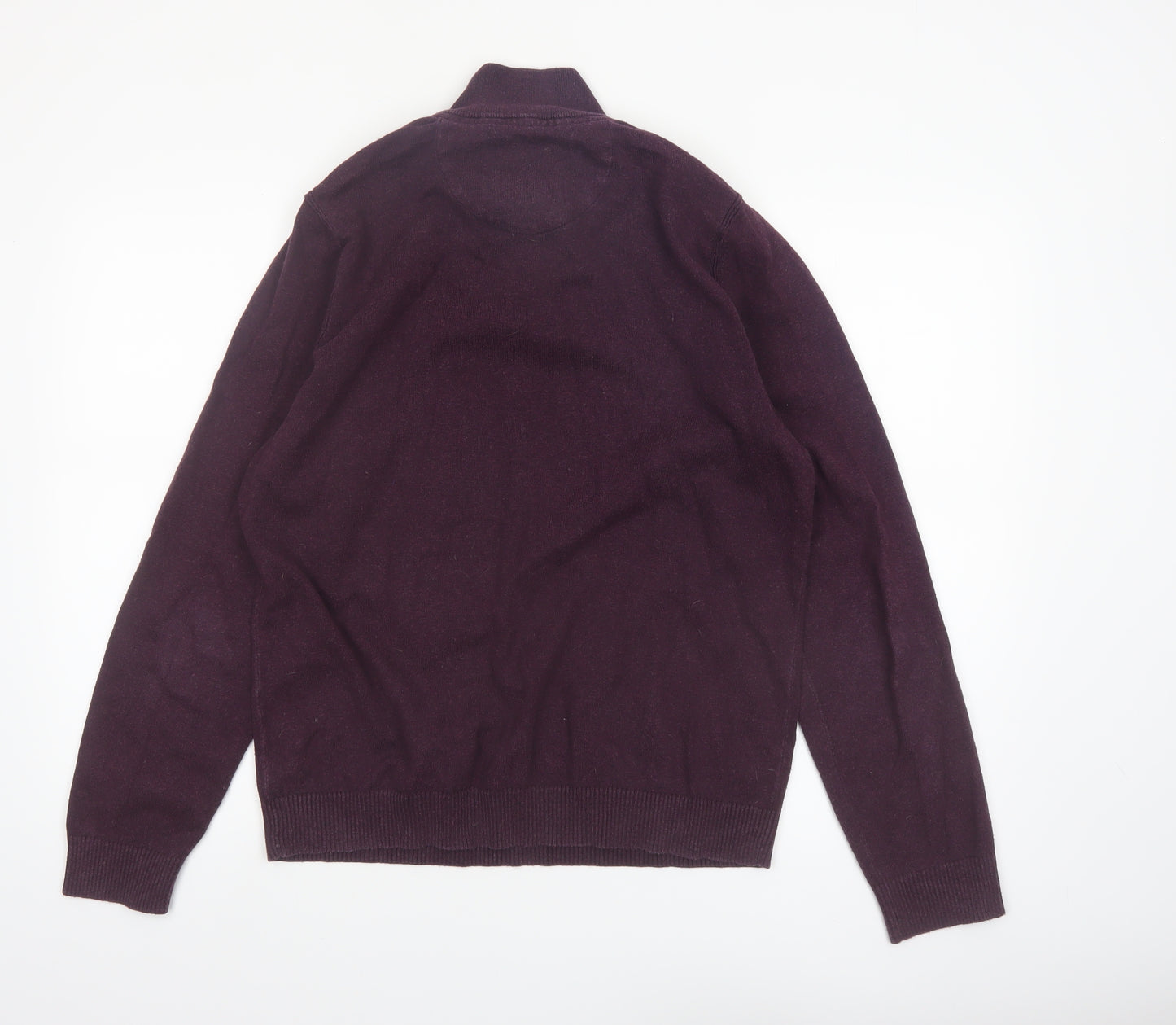 Fat Face Men’s Purple Cotton Wool 1/2 Zip Jumper M Regular