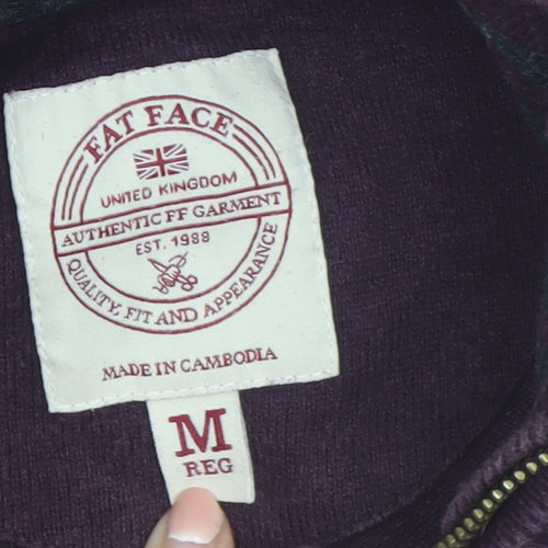 Fat Face Men’s Purple Cotton Wool 1/2 Zip Jumper M Regular