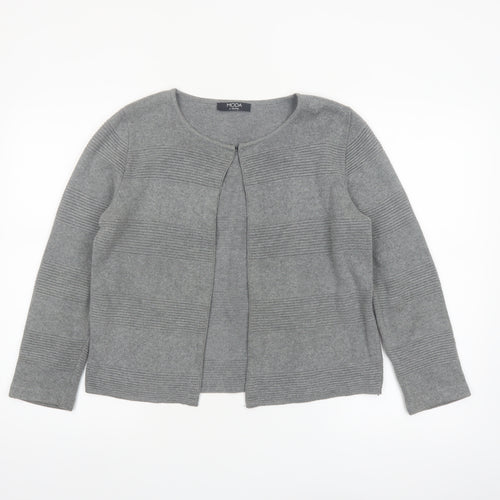George Women’s Grey Cotton Acrylic Cardigan Size 14 Classic Round Neck