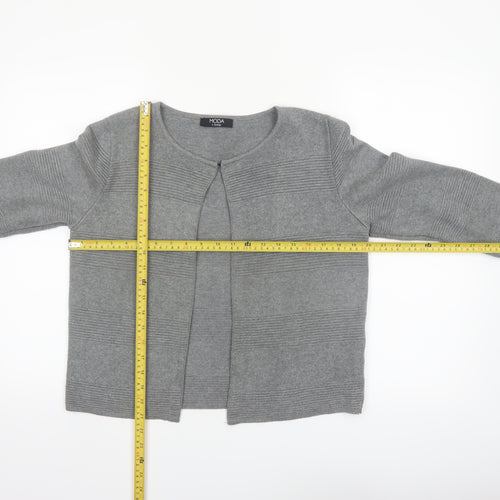 George Women’s Grey Cotton Acrylic Cardigan Size 14 Classic Round Neck