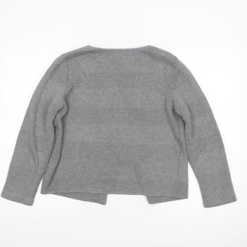 George Women’s Grey Cotton Acrylic Cardigan Size 14 Classic Round Neck