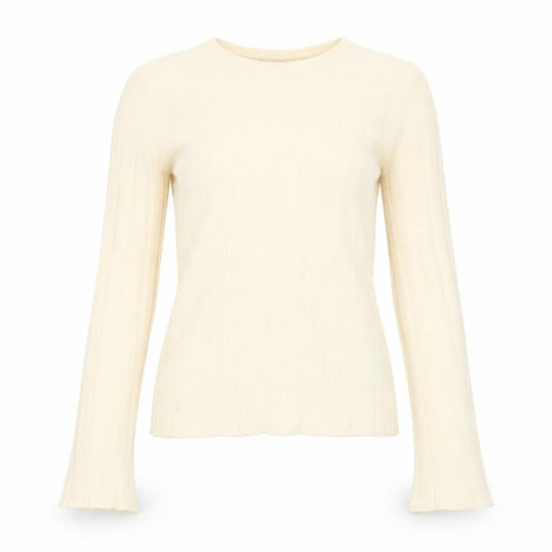 & Other Stories Women Ivory Wool Ribbed Knit Flared Sleeve Jumper Size 8