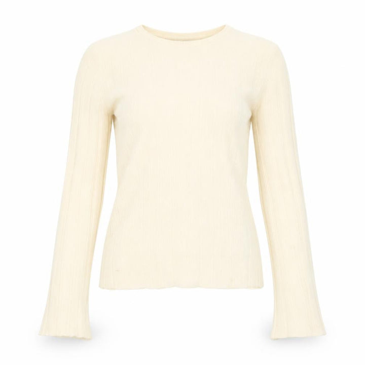 & Other Stories Women Ivory Wool Ribbed Knit Flared Sleeve Jumper Size 8