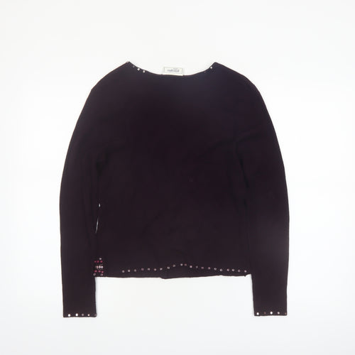 Principles Petite Women's Black Beaded Cardigan Size M