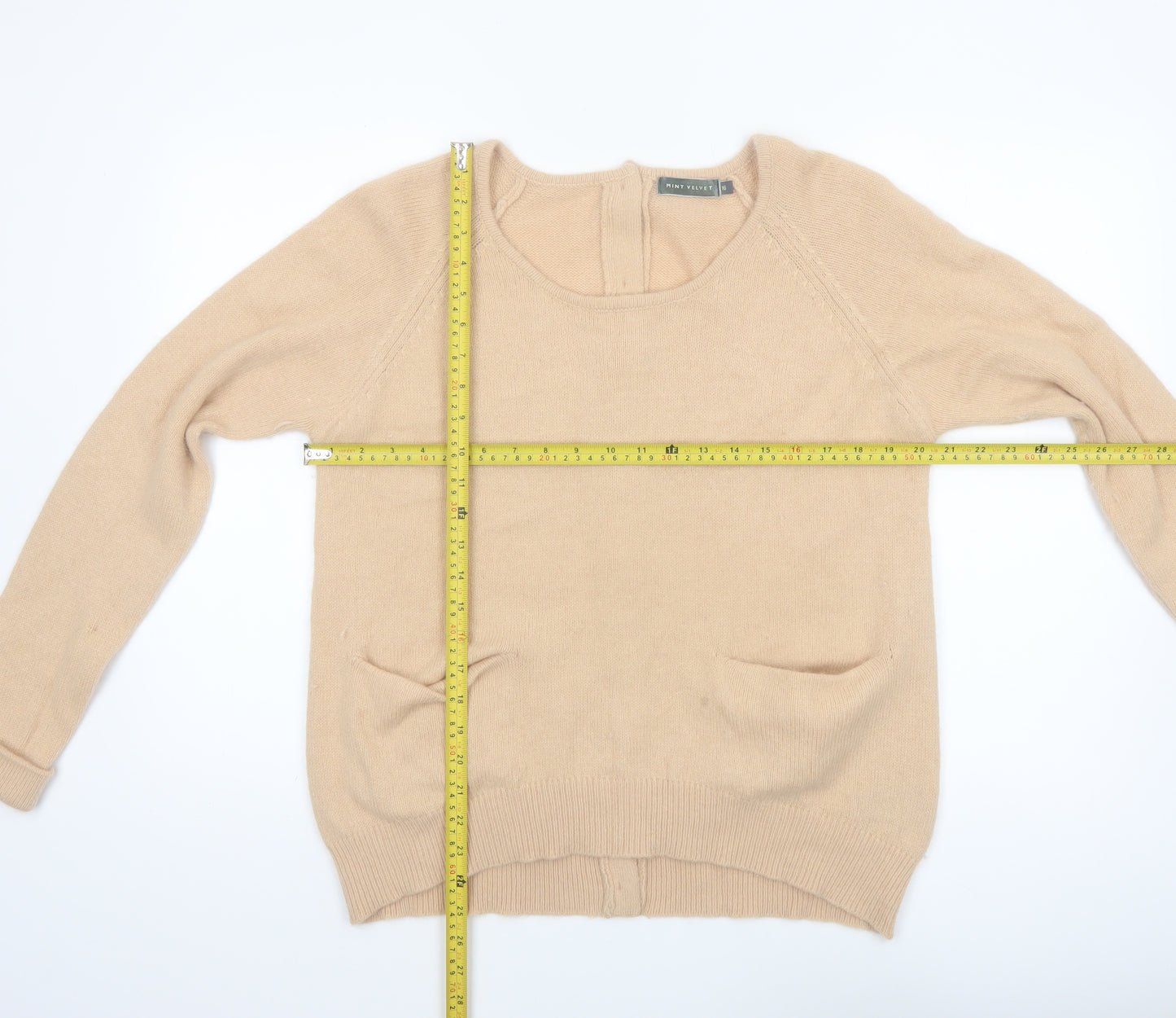 Mint Velvet Women's Beige Wool Angora Cardigan Size 16