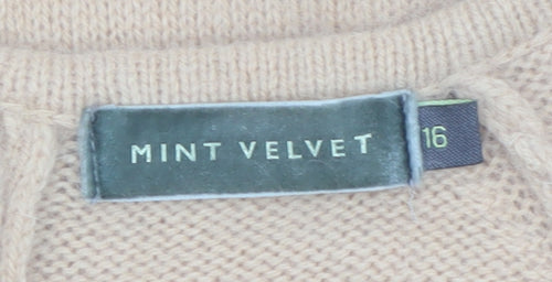 Mint Velvet Women's Beige Wool Angora Cardigan Size 16