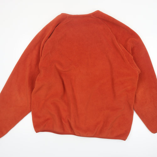 Uniqlo Womens Orange Fleece Full Zip Jacket Size 2XL