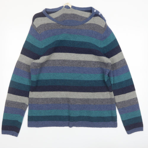 Seasalt Cornwall Women’s Multicoloured Striped Wool Blend Pullover Jumper Size 20