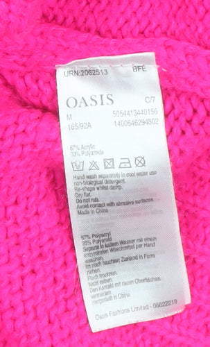 Oasis Womens Pink Fair Isle Knit Crew Neck Jumper Size M