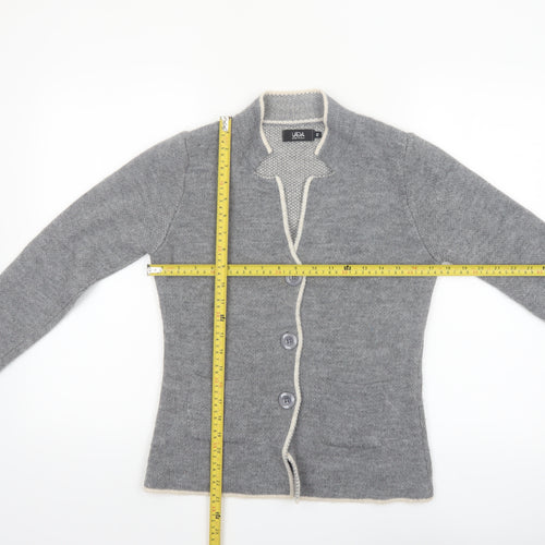 YiDA Women's Grey Knit Cardigan XS Wool Blend Long Sleeve