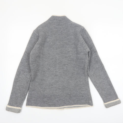 YiDA Women's Grey Knit Cardigan XS Wool Blend Long Sleeve