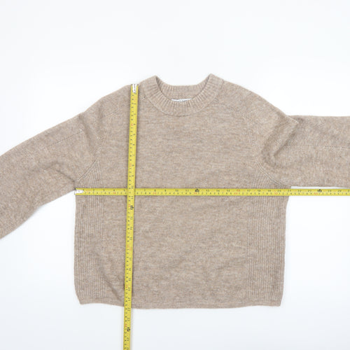 Next Women Beige Crew Neck Knit Pullover Jumper Size 14
