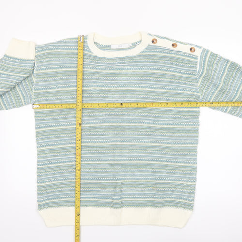 Isle Women's Multicoloured Striped Crew Neck Acrylic Jumper Size 14