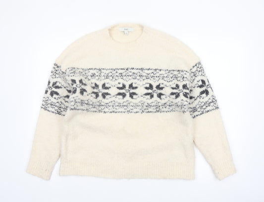 Marks and Spencer Women's Ivory Fair Isle Knit Jumper M