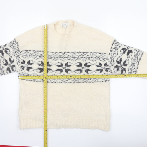 Marks and Spencer Women's Ivory Fair Isle Knit Jumper M