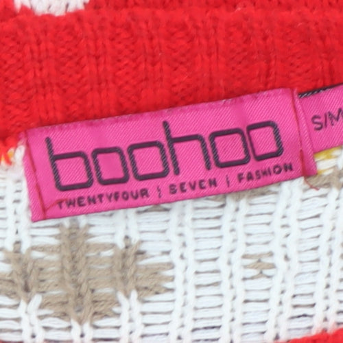Boohoo Women's Multicoloured Fair Isle Christmas Jumper S Pullover Knit
