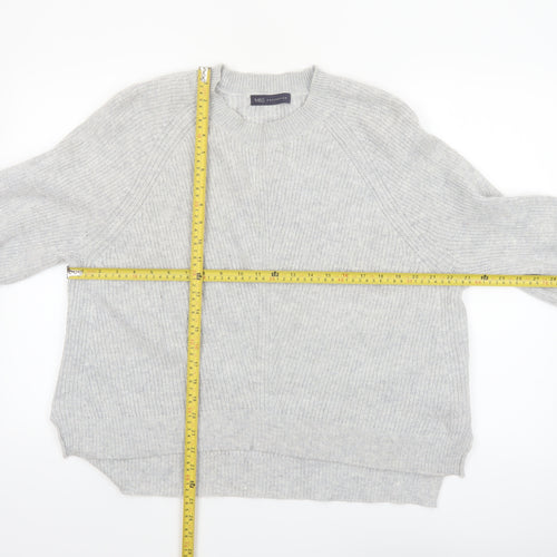 Marks and Spencer Womens Grey Alpaca Knit Pullover Jumper XL