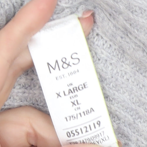 Marks and Spencer Womens Grey Alpaca Knit Pullover Jumper XL