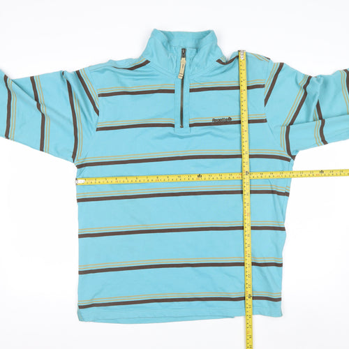Regatta Men's Blue Striped 1/4 Zip Cotton Sweatshirt Size M