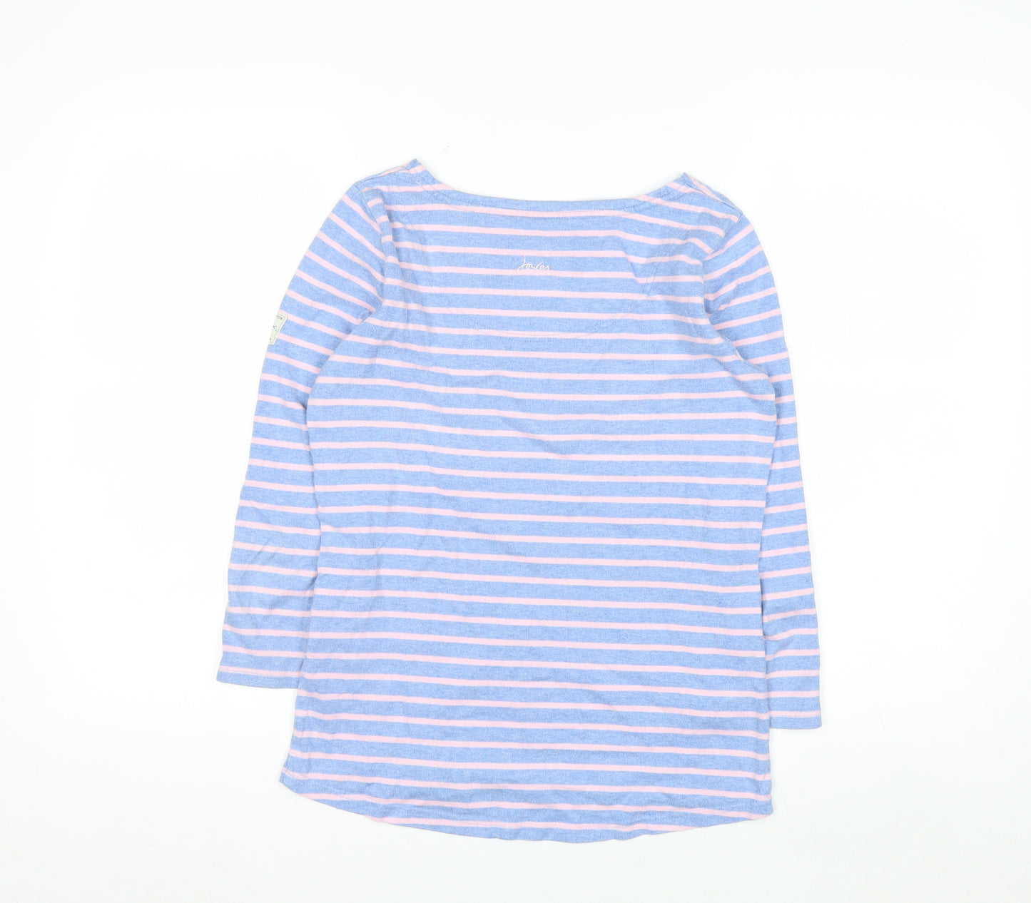 Joules Women’s Blue Striped Long Sleeve Boat Neck Cotton Top UK 6