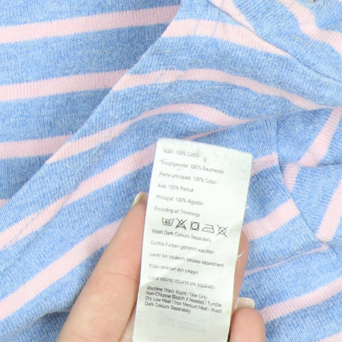 Joules Women’s Blue Striped Long Sleeve Boat Neck Cotton Top UK 6