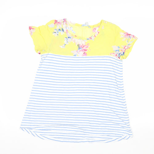 Joules Women’s Multicoloured Floral Stripe Short Sleeve T-Shirt Size 8