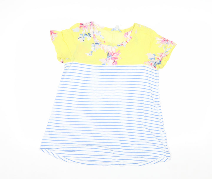 Joules Women’s Multicoloured Floral Stripe Short Sleeve T-Shirt Size 8