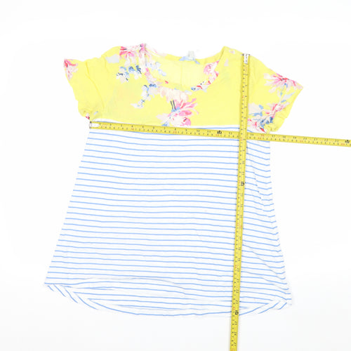 Joules Women’s Multicoloured Floral Stripe Short Sleeve T-Shirt Size 8