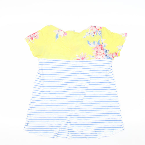 Joules Women’s Multicoloured Floral Stripe Short Sleeve T-Shirt Size 8