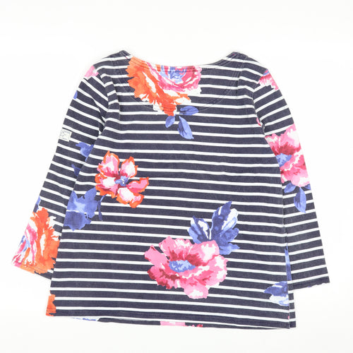 Joules Womens Multicoloured Striped Floral Cotton Top Size 12