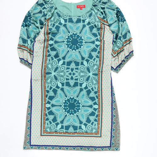 Derhy Women’s Multicoloured Silk Shift Dress Size S